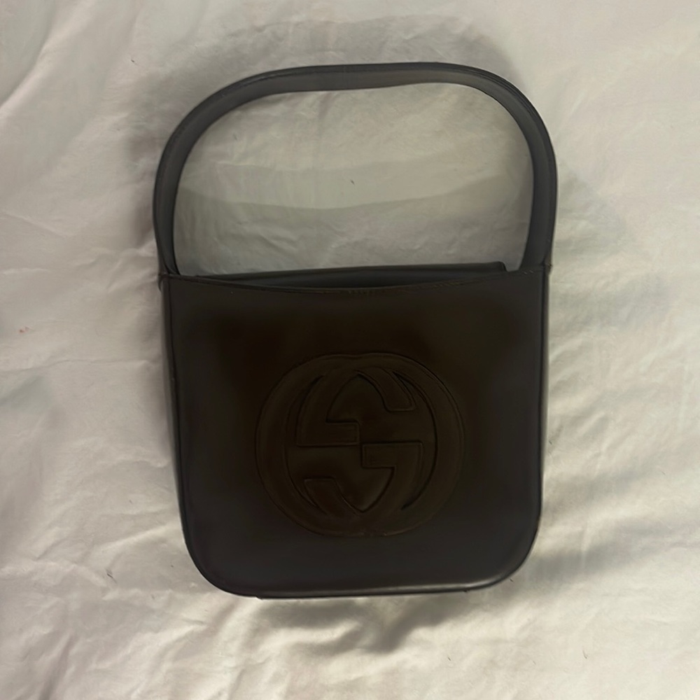 Vintage patent leather GG Gucci shoulder bag
